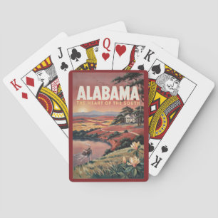 Alabama River Boat Illustration Travel Art Vintage Poker Cards
