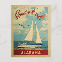 Alabama Sailboat Vintage Travel