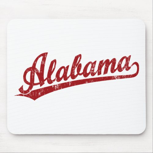 Alabama script logo in red mouse pad