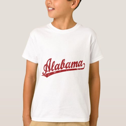 Alabama script logo in red T_Shirt