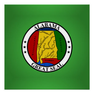 Alabama seal, American state seal Poster