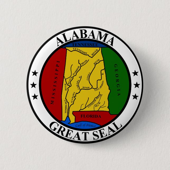 Alabama seal united states america flag symbol rep button (Front)