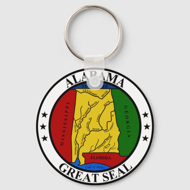 Alabama seal united states america flag symbol rep keychain (Front)