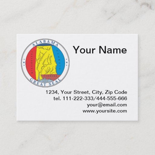 Customizable State of Alabama seal Business Card