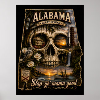 Alabama Skull Illusion | Astigmatism STATE of Mind Poster