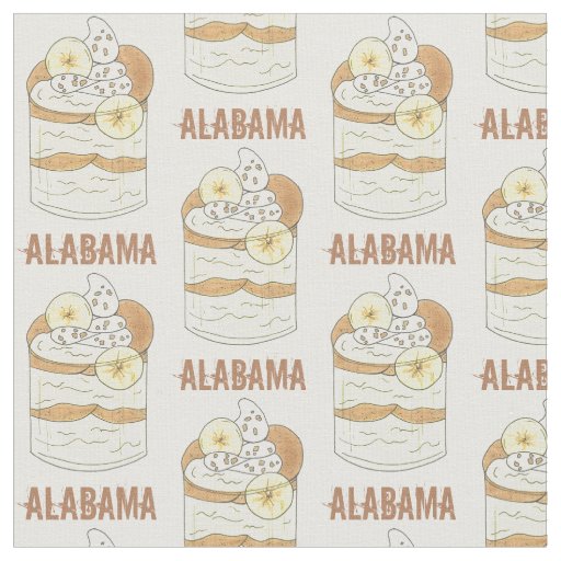 Alabama Southern Banana Pudding Dessert Foodie AL Fabric