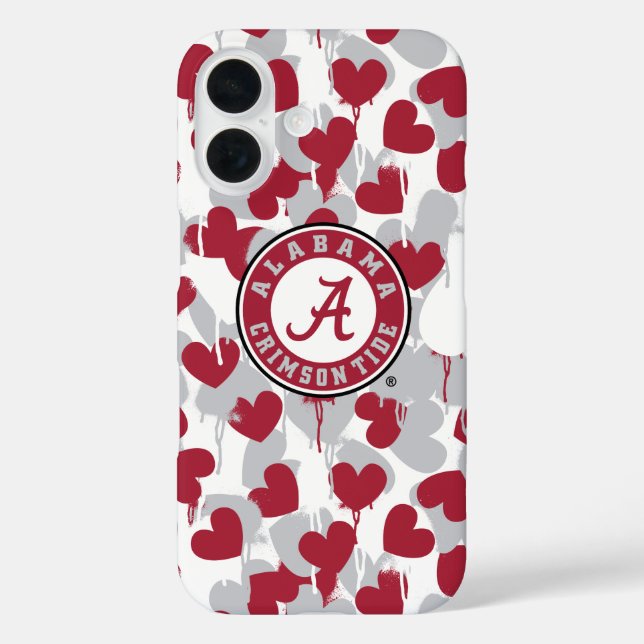 Alabama | Spray Paint Drip Hearts Graffiti Case-Mate iPhone Case (Back)