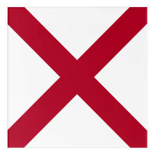 Alabama: St Andrew Crimson Cross Flag Acrylic Print