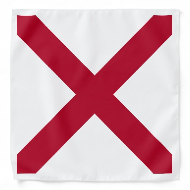 Alabama: St Andrew Crimson Cross Flag Bandana (Front)