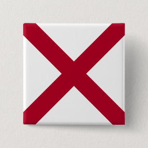 Alabama: St Andrew Crimson Cross Flag Button