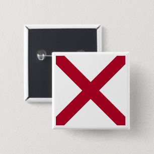 Alabama: St Andrew Crimson Cross Flag Button