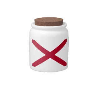 Alabama: St Andrew Crimson Cross Flag Candy Jar