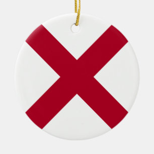 Alabama: St Andrew Crimson Cross Flag Ceramic Ornament