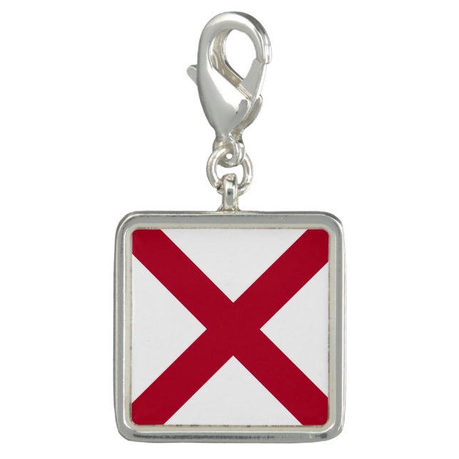 Alabama: St Andrew Crimson Cross Flag Charm (Front)