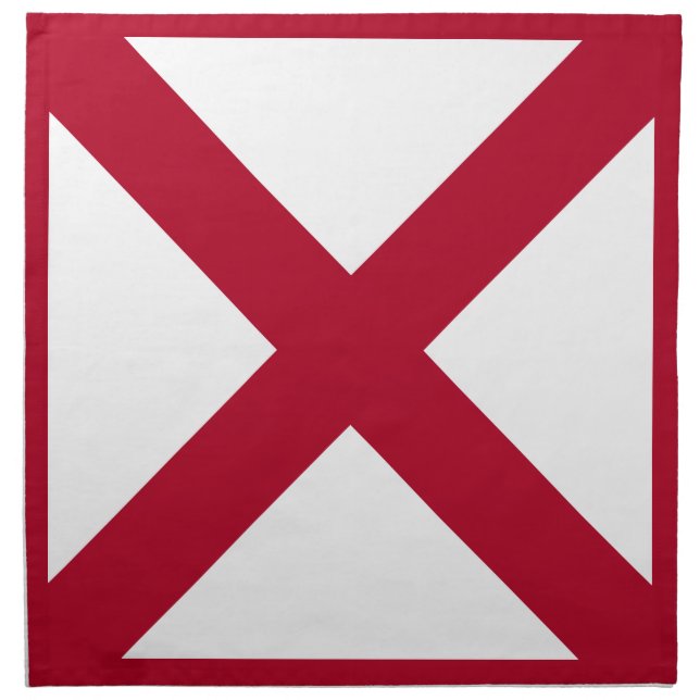 Alabama: St Andrew Crimson Cross Flag Cloth Napkin (Front)