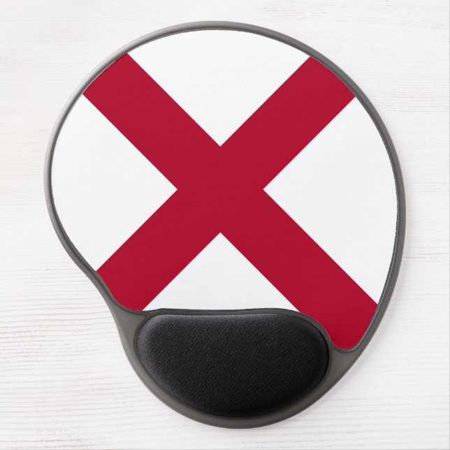 Alabama: St Andrew Crimson Cross Flag Gel Mouse Pad (Front)