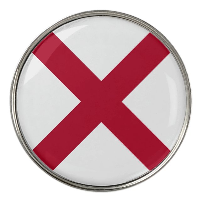 Alabama: St Andrew Crimson Cross Flag Golf Ball Marker (Front)
