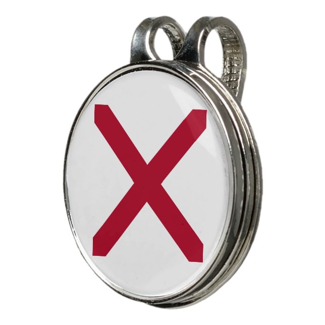 Alabama: St Andrew Crimson Cross Flag Golf Hat Clip (3/4)