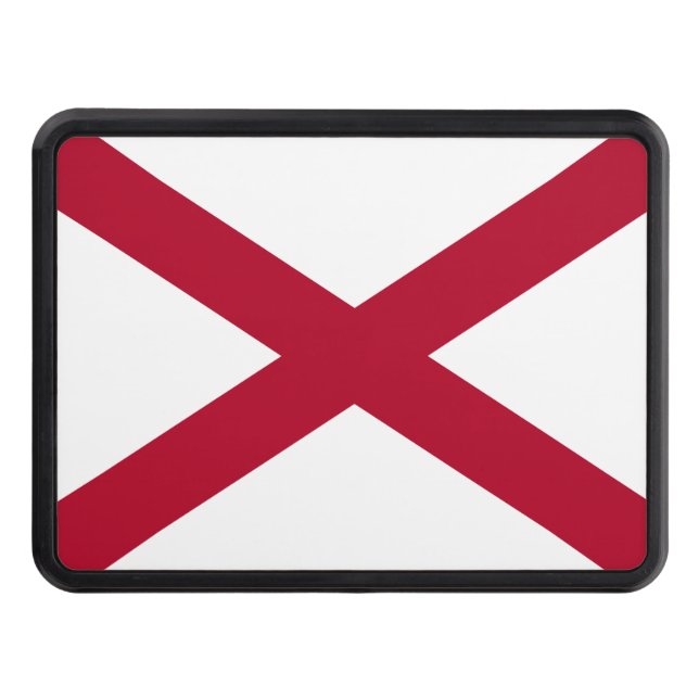 Alabama: St Andrew Crimson Cross Flag Hitch Cover (Front)