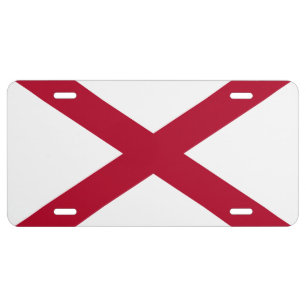 Alabama: St Andrew Crimson Cross Flag License Plate
