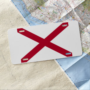 Alabama: St Andrew Crimson Cross Flag License Plate