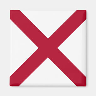 Alabama: St Andrew Crimson Cross Flag Magnet