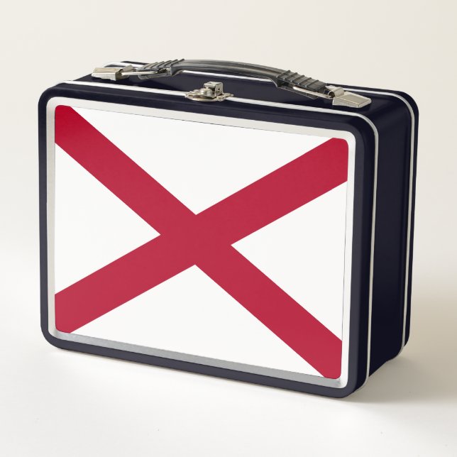 Alabama: St Andrew Crimson Cross Flag Metal Lunch Box (Front)