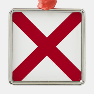 Alabama: St Andrew Crimson Cross Flag Metal Ornament