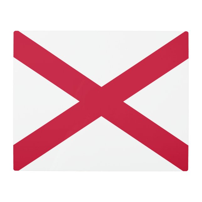 Alabama: St Andrew Crimson Cross Flag Metal Print (Front)