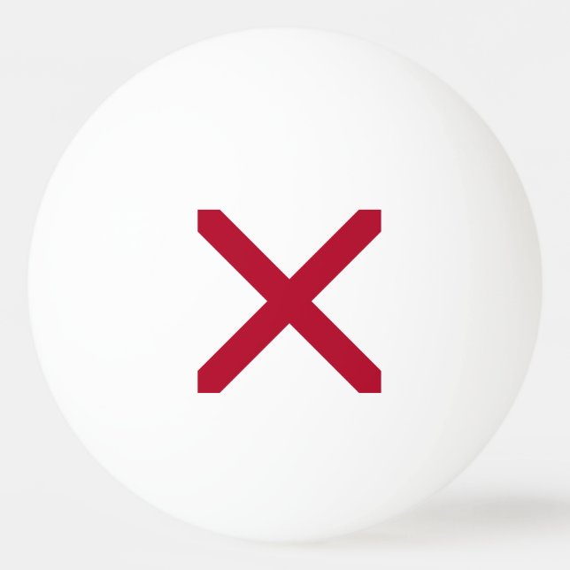 Alabama: St Andrew Crimson Cross Flag Ping Pong Ball (Front)