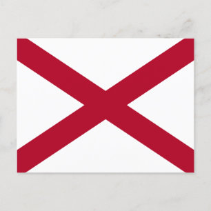 Alabama: St Andrew Crimson Cross Flag Postcard