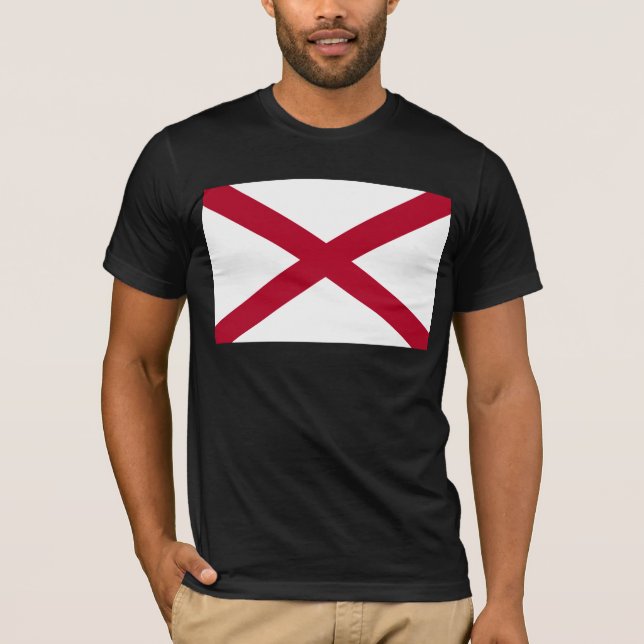 Alabama: St Andrew Crimson Cross Flag T-Shirt (Front)