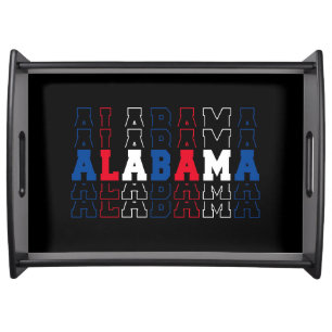 Alabama Stacked Word Art Serving Tray