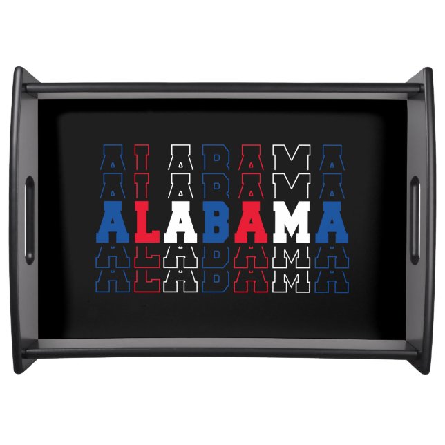 Alabama Stacked Word Art Serving Tray (Front)