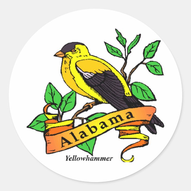 Alabama State Bird Classic Round Sticker (Front)