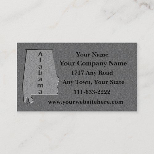 Alabama State Business card  carved stone look