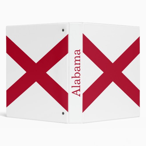 Alabama State Flag 3 Ring Binder