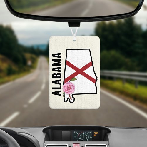 Alabama State Flag and Flower Camellia Air Freshener