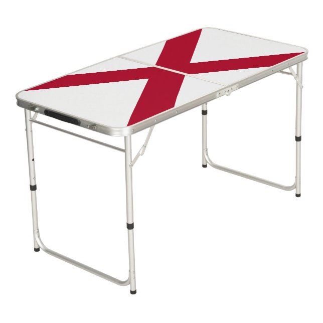 Alabama State Flag Beer Pong Table (Angled)