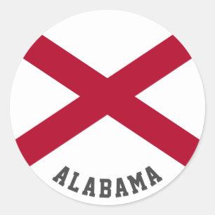 Alabama State Flag Classic Round Sticker