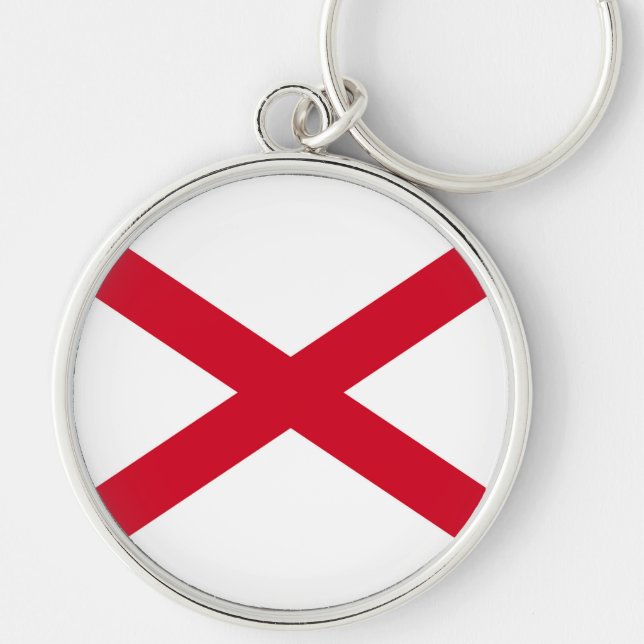 Alabama State Flag Design Decor Keychain (Front)