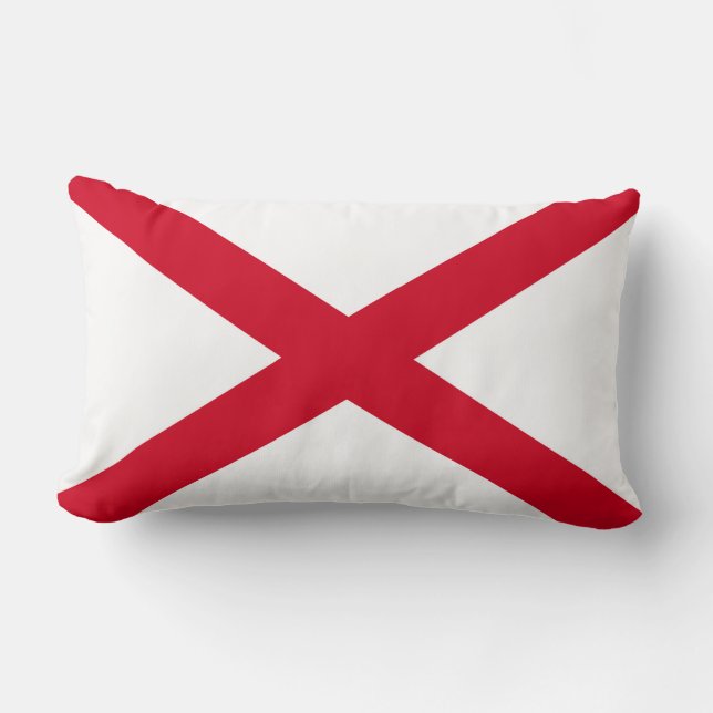 Alabama State Flag Design Decor Lumbar Pillow (Front)