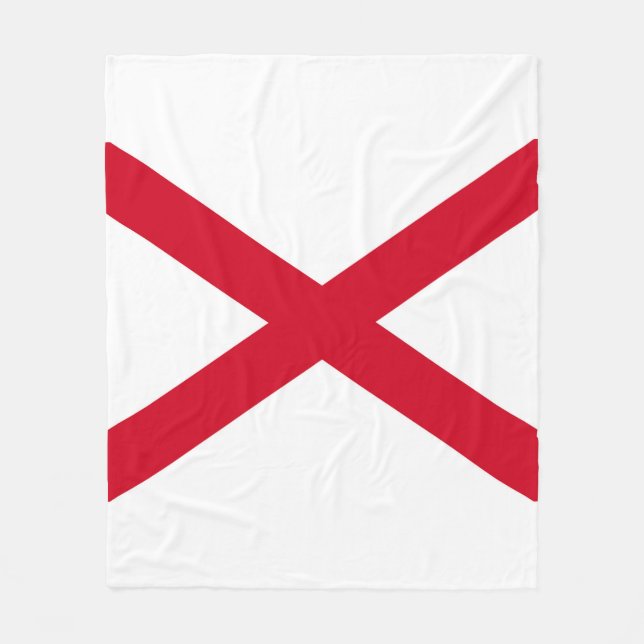 Alabama State Flag Design Fleece Blanket (Front)