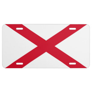 Alabama State Flag Design License Plate