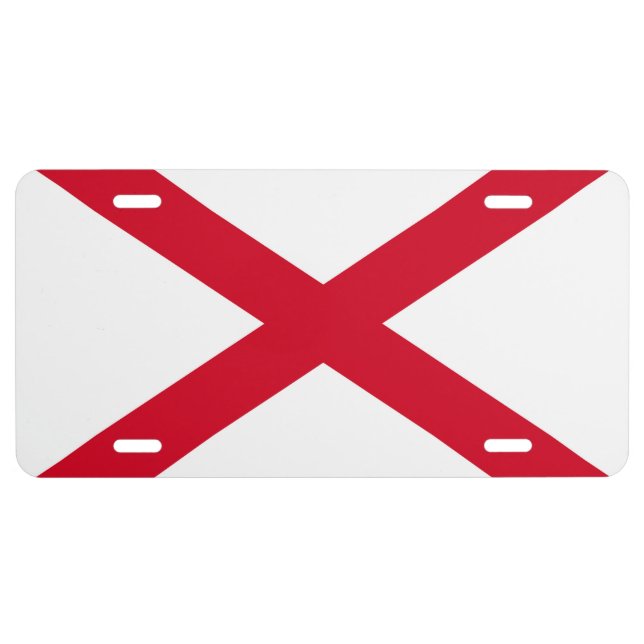 Alabama State Flag Design License Plate (Front)