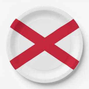 Alabama State Flag Design Paper Plates