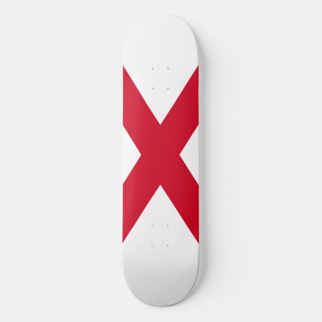 Alabama State Flag Design Skateboard Deck (Front)