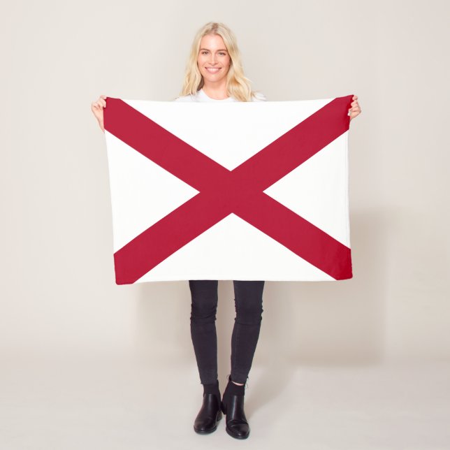 Alabama State Flag Fleece Blanket (In Situ)