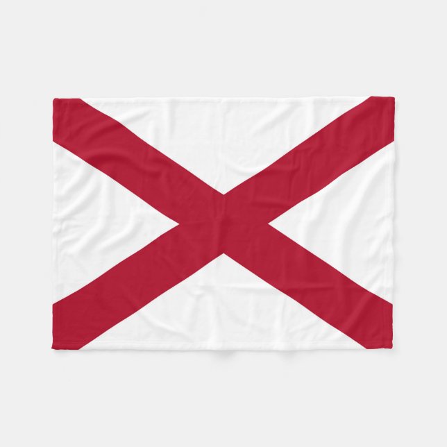 Alabama State Flag Fleece Blanket (Front (Horizontal))