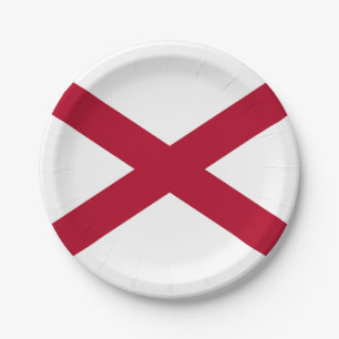 Alabama State Flag Paper Plates